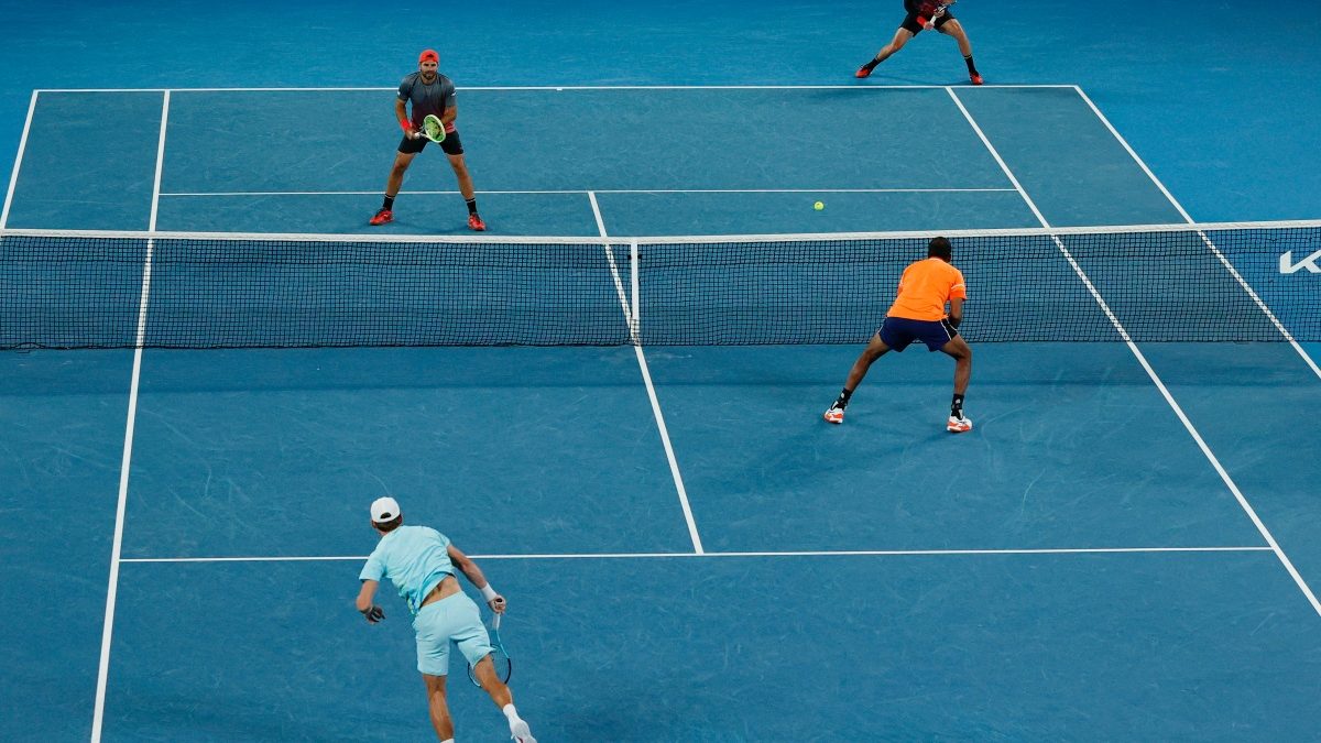 Rohan Bopanna and Matthew Ebden in action during the men's doubles final against Simone Bolelli and Andrea Vavassori at the 2024 Australian Open. Reuters Rohan Bopanna and Matthew Ebden in action during the men's doubles final against Simone Bolelli and Andrea Vavassori at the 2024 Australian Open. Reuters