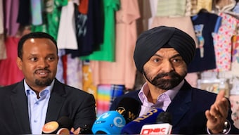 Ethiopia's Finance Minister Ahmed Shide looks on as World Bank President Ajay Banga addresses delegates during Banga's visit to the Bole Lemi Industrial Park during an official visit to Addis Ababa, Ethiopia. Reuters File