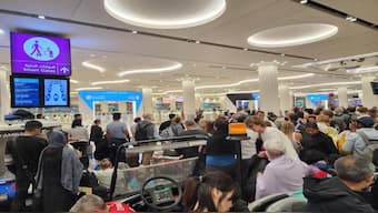 There were chaotic scenes within the terminal, with reports that some passengers were turned away because of overcrowding. Image Courtesy: @aztekium/X
