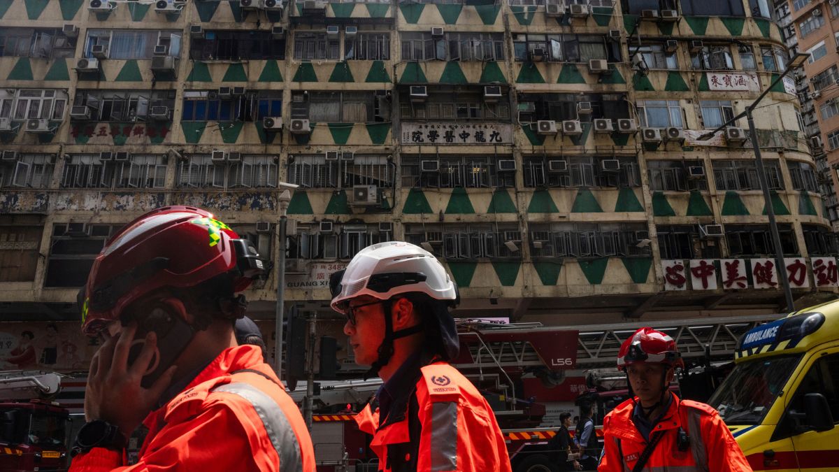 Firefighters attend to a building called New Lucky House where a fire started in Hong Kong, April 10, 2024 | Source: AP Firefighters attend to a building called New Lucky House where a fire started in Hong Kong, April 10, 2024 | Source: AP