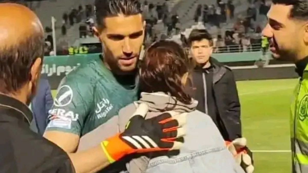 Watch: Iranian footballer fined and suspended for hugging female fan Watch: Iranian footballer fined and suspended for hugging female fan