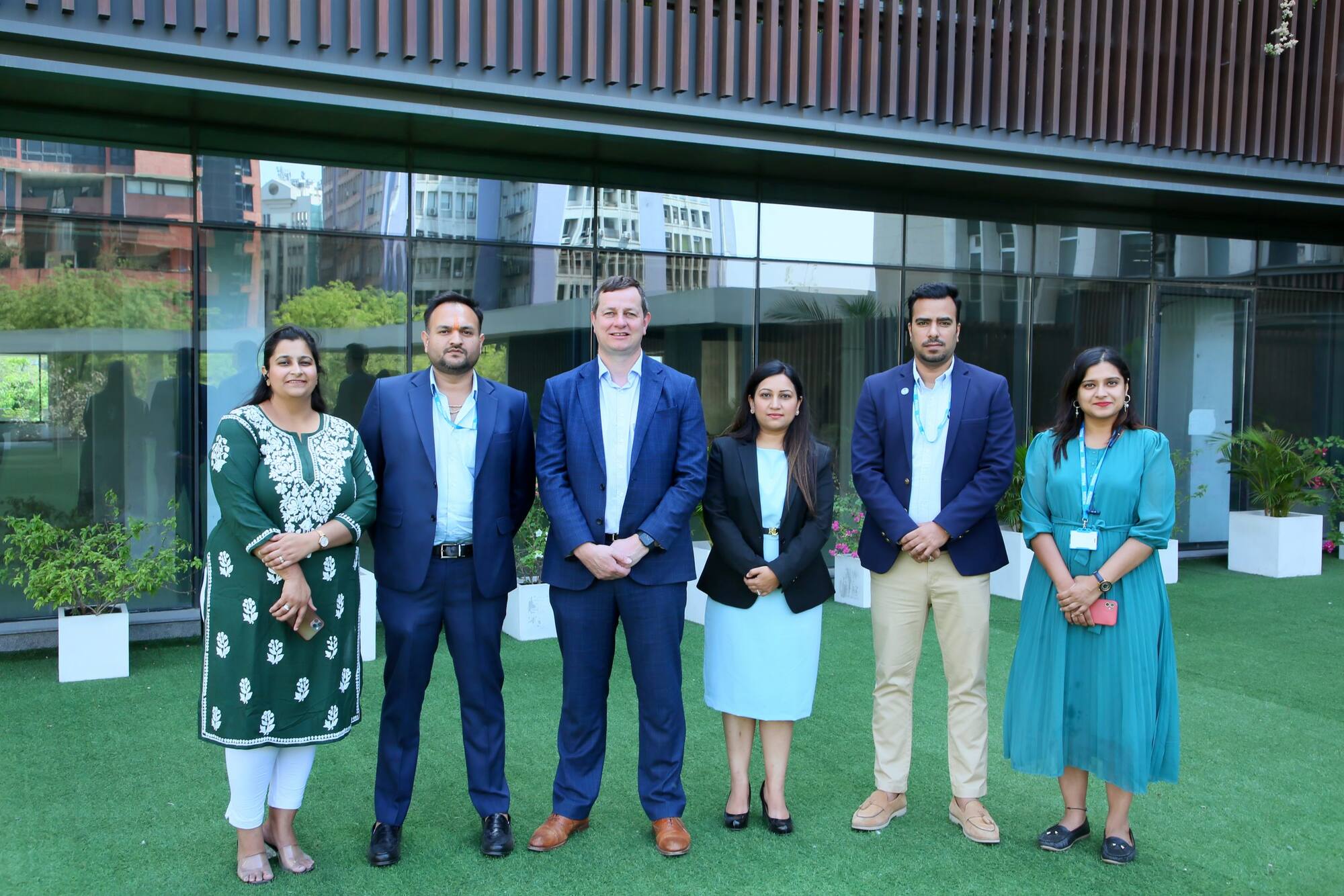 Deputy Vice Chancellor (International) Of Coventry University Richard Wells and Leena Arora Kukreja, Regional Managing Director (India hub) with the team of the Indian Chapter of the British university. Image Courtesy: Coventry University (India Hub)