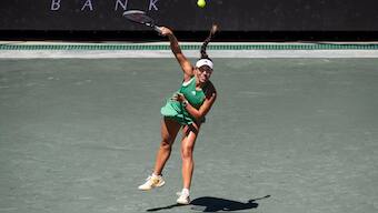 Jessica Pegula in action during the WTA Charleston Open. AP