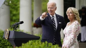 US President Joe Biden with First Lady Jill Biden. AP