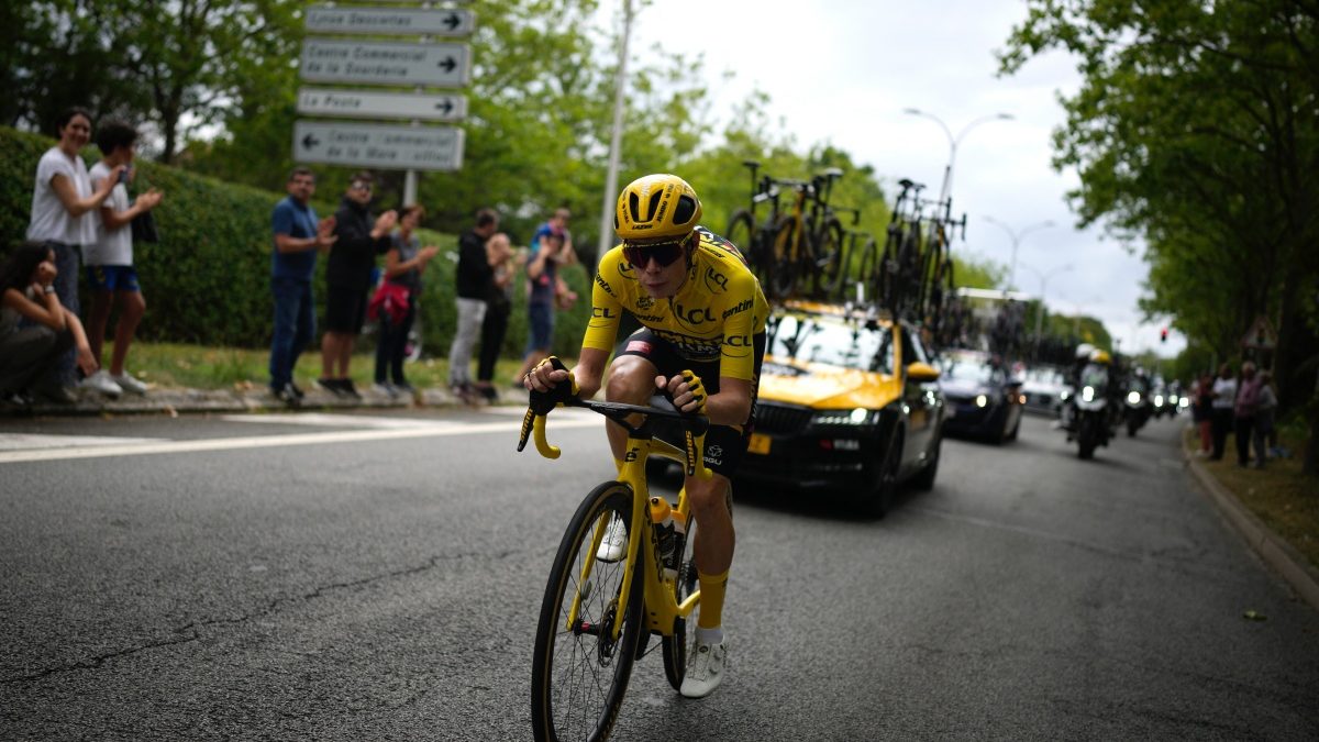 The 2022 and 2023 Tour de France winner Jonas Vingegaard was taken to an ambulance on a stretcher after a crash during the Basque Country race. Reuters file photo The 2022 and 2023 Tour de France winner Jonas Vingegaard was taken to an ambulance on a stretcher after a crash during the Basque Country race. Reuters file photo