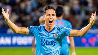 Lallianzuala Chhangte scored Mumbai City FC's second goal in the 83rd minute against FC Goa in Leg 2 of the ISL 2023-24 semi-finals. Image credit: X/@IndSuperLeague