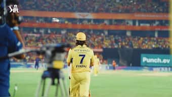 MS Dhoni's name was chanted by the whole stadium as the former CSK captain entered the ground to bat. BCCI image