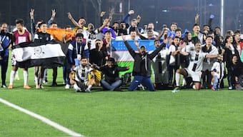 The victorious Mohammedan SC side after winning the I League title. Image: X / Mohammedan SC 