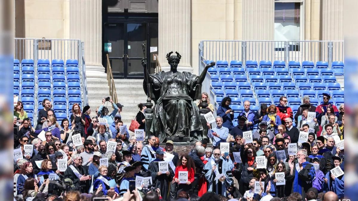 At Columbia University in New York, where the protests started last week, a sizable contingent of protesters set up a "Gaza Solidarity Encampment" on the campus Image Courtesy AFP At Columbia University in New York, where the protests started last week, a sizable contingent of protesters set up a "Gaza Solidarity Encampment" on the campus Image Courtesy AFP