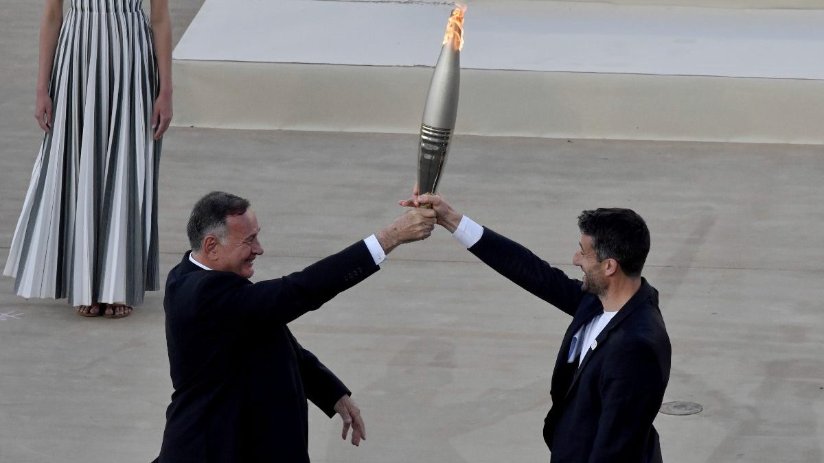 On Saturday the Olympic flame will board the Belem, a French three-masted sailing ship, built in 1896, to be transported to France. AP On Saturday the Olympic flame will board the Belem, a French three-masted sailing ship, built in 1896, to be transported to France. AP