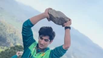 As part of their preparations ahead of the T20 World Cup, Pakistan cricketers took part in intense fitness drills that included carrying rocks on a mountain. Image: Iftikhar Ahmed / Instagram 