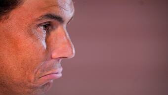 Rafael Nadal speaks in a press conference at the Madrid Open tennis tournament. AP