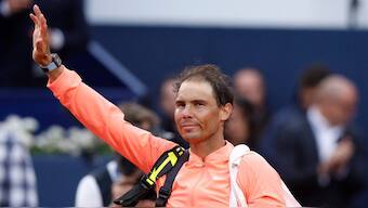 Spain's Rafael Nadal reacts after losing his round of 32 match against Australia's Alex de Minaur. Reuters