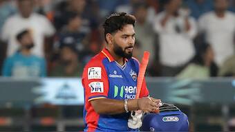 Delhi Capitals captain Rishabh Pant walks off the field after guiding his team to a six-wicket victory over Gujarat Titans. AP