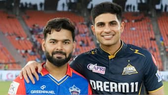 GT vs DC, IPL 2024 LIVE: Delhi Capitals skipper Rishabh Pant with Gujarat Titans counterpart Shubman Gill at the toss during Match 32 of the 2024 Indian Premier League at Ahmedabad's Narendra Modi Stadium. Image credit: BCCI