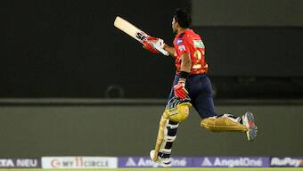 Punjab Kings all-rounder Shashank Singh celebrates after guiding his team to a three-wicket victory over Gujarat Titans in their IPL 2024 meeting in Ahmedabad. AP