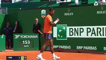 Sumit Nagal had a memorable game against world number seven Holger Rune, winning a set against him. Image: TennisTV