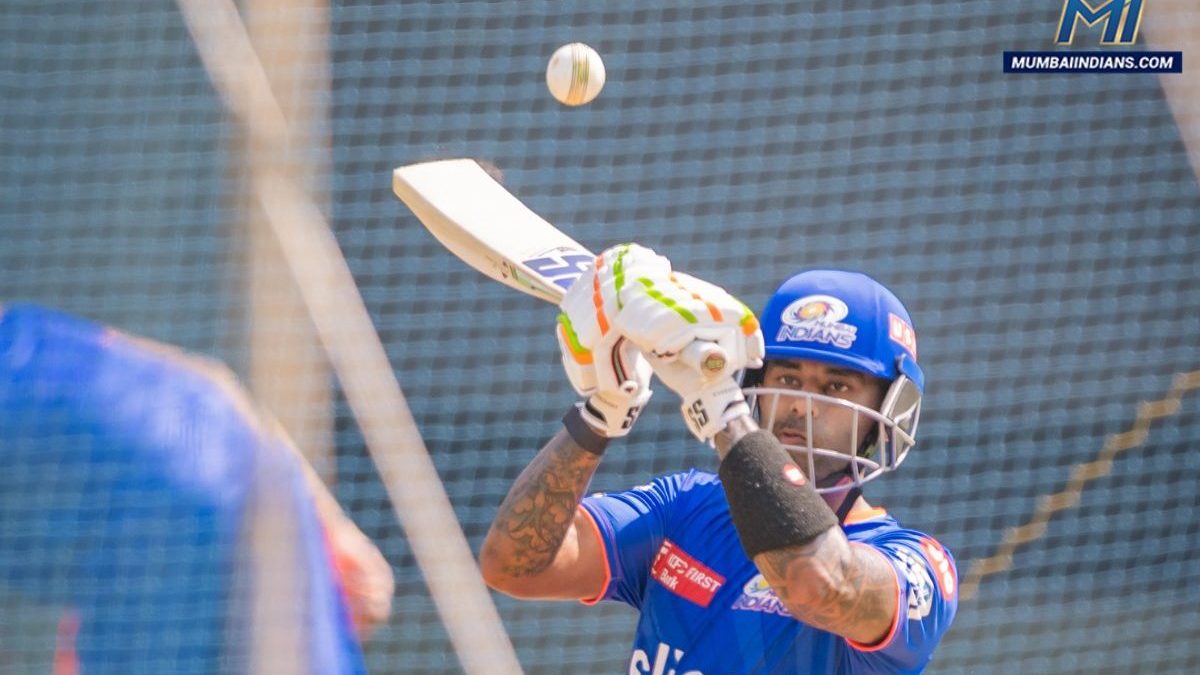 Suryakumar Yadav joins Mumbai Indians camp, starts off with attacking nets session Suryakumar Yadav joins Mumbai Indians camp, starts off with attacking nets session