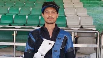 Swapnil Kusale clinched top spot in Men's 50M Rifle 3P event at the Olympic Shooting Trials in New Delhi. Image: X / @OfficialNRAI 