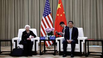 US Treasury Secretary Janet Yellen met Chinese Vice Premier He Lifeng in Guangzhou. Source: Reuters