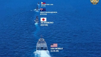 US, Australia, Japan and Philippines hold first Multilateral Maritime Cooperative Activity in the West Philippine Sea on April 7. Source: X/@TeamAFP