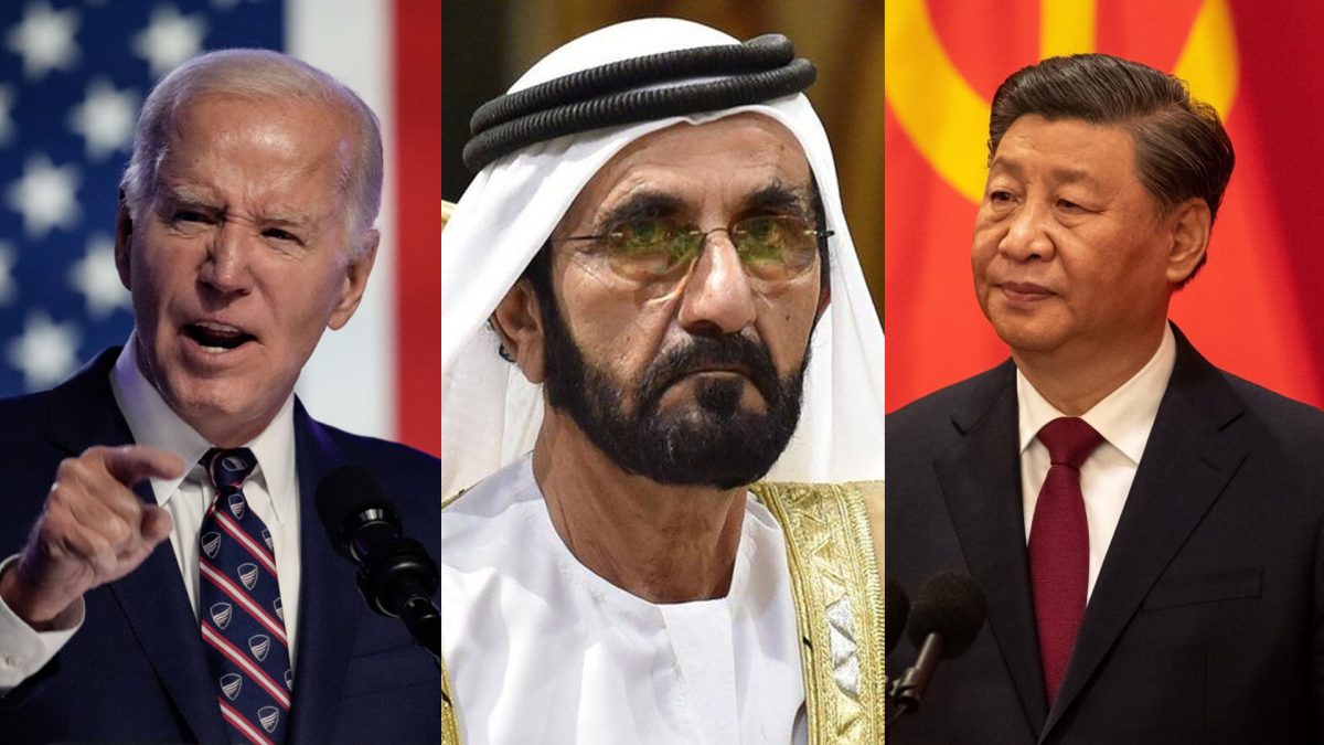 US President Joe Biden, Sheikh Mohammed bin Rashid Al Maktoum, the ruler of Dubai, and Chinese President Xi Jinping. Image Credit: Reuters
US President Joe Biden, Sheikh Mohammed bin Rashid Al Maktoum, the ruler of Dubai, and Chinese President Xi Jinping. Image Credit: Reuters