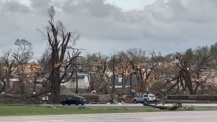 Uprooted trees, knocked-off roofs and levelled homes: Dozens of tornadoes wreak havoc in central US