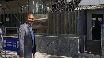 Delhi chief minister Arvind Kejriwal’s private assistant Bibhav Kumar arrives at the Enforcement Directorate (ED) office for questioning as part of its ongoing investigation into a money laundering case linked to alleged irregularities in the now-scrapped Delhi excise policy. On Thursday, Kumar's services were terminated by the vigilance department. File image/PTI