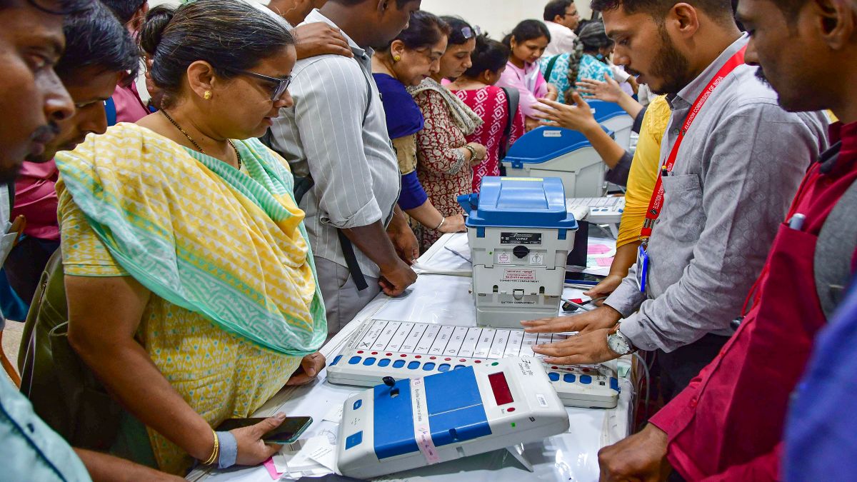 An electoral officer demonstrates the functioning of Electronic Voting Machine (EVM) and Voter Verifiable Paper Audit Trail (VVPAT) during a training programme for polling officials, before phase 2 of the Lok Sabha elections, in Mumbai. PTI An electoral officer demonstrates the functioning of Electronic Voting Machine (EVM) and Voter Verifiable Paper Audit Trail (VVPAT) during a training programme for polling officials, before phase 2 of the Lok Sabha elections, in Mumbai. PTI