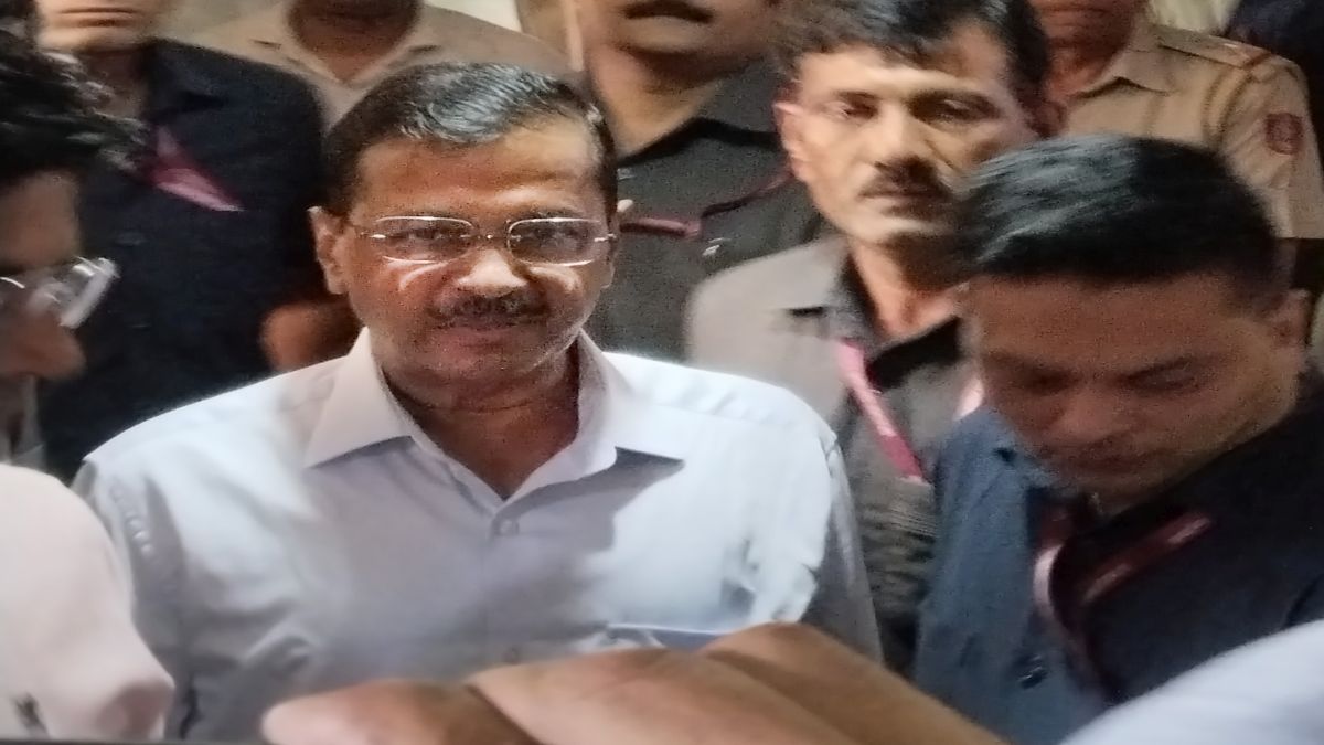 Delhi chief minister and AAP chief Arvind Kejriwal arrives to appear before the Rouse Avenue Court in the excise policy-linked money laundering case, in New Delhi. File image/PTI Delhi chief minister and AAP chief Arvind Kejriwal arrives to appear before the Rouse Avenue Court in the excise policy-linked money laundering case, in New Delhi. File image/PTI