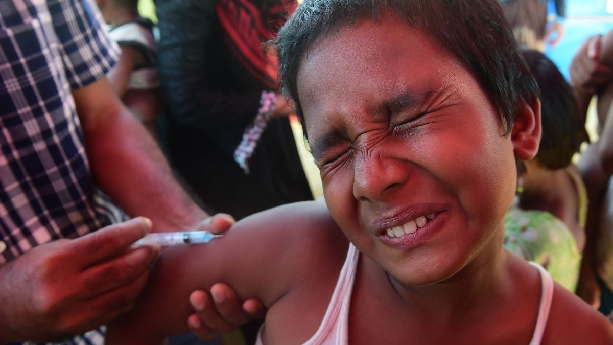 Children should be administered three doses of MMR  (measles, mumps, and rubella) vaccine. Representation image. AFP Children should be administered three doses of MMR  (measles, mumps, and rubella) vaccine. Representation image. AFP