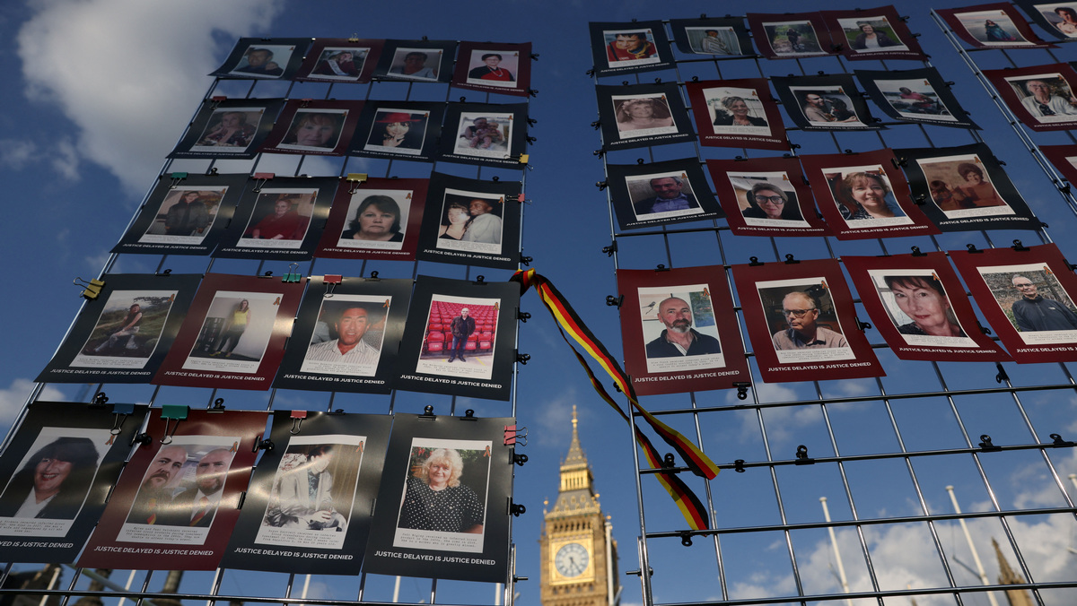 Images of victims of the contaminated blood scandal are displayed during a vigil to remember those that lost their lives. The Infected Blood Inquiry said the authorities failed victims 'not once but repeatedly.' Reuters Images of victims of the contaminated blood scandal are displayed during a vigil to remember those that lost their lives. The Infected Blood Inquiry said the authorities failed victims 'not once but repeatedly.' Reuters