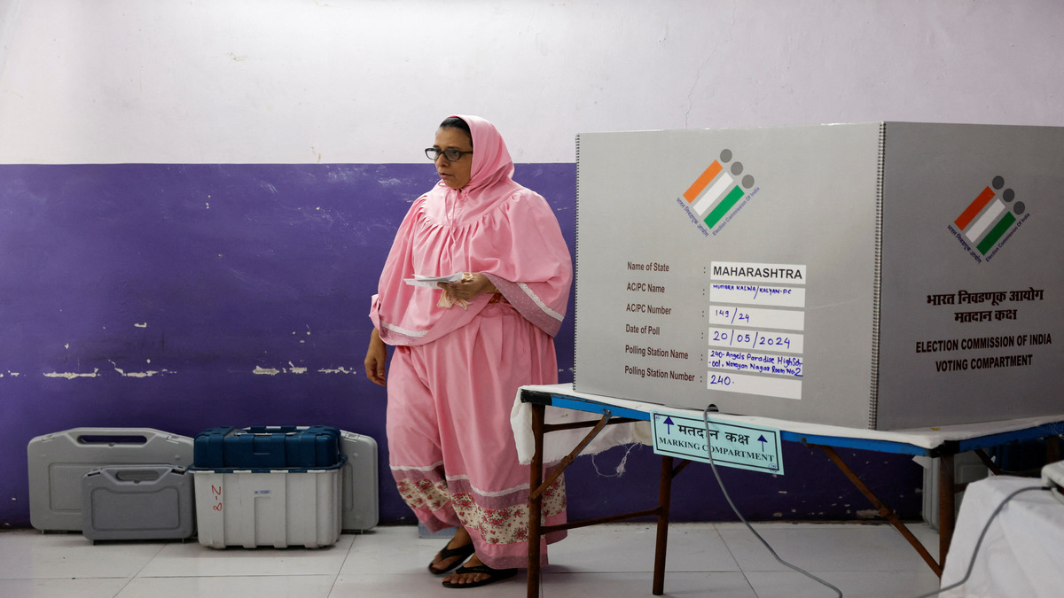 A woman leaves after casting her vote at a polling booth during the fifth phase of India's general election, in Mumbra, on the outskirts of Mumbai on 20 May 2024. Reuters A woman leaves after casting her vote at a polling booth during the fifth phase of India's general election, in Mumbra, on the outskirts of Mumbai on 20 May 2024. Reuters