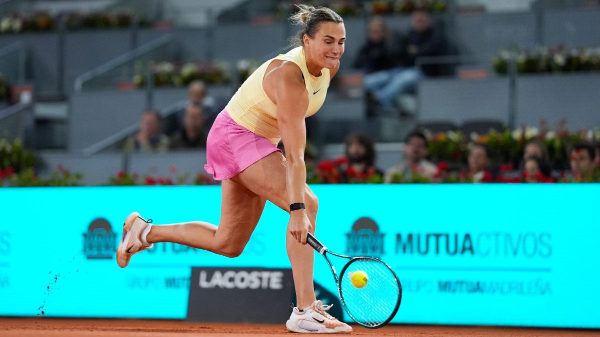 Aryna Sabalenka defeated Elena Rybakina in three sets in Madrid Open semi-finals. AP Aryna Sabalenka defeated Elena Rybakina in three sets in Madrid Open semi-finals. AP
