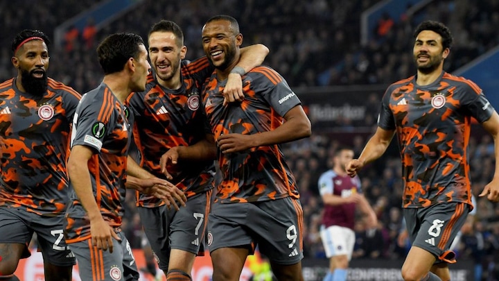 Europa Conference League: El Kaabi hits hat-trick as Olympiakos shock Aston Villa, Fiorentina edge Brugge