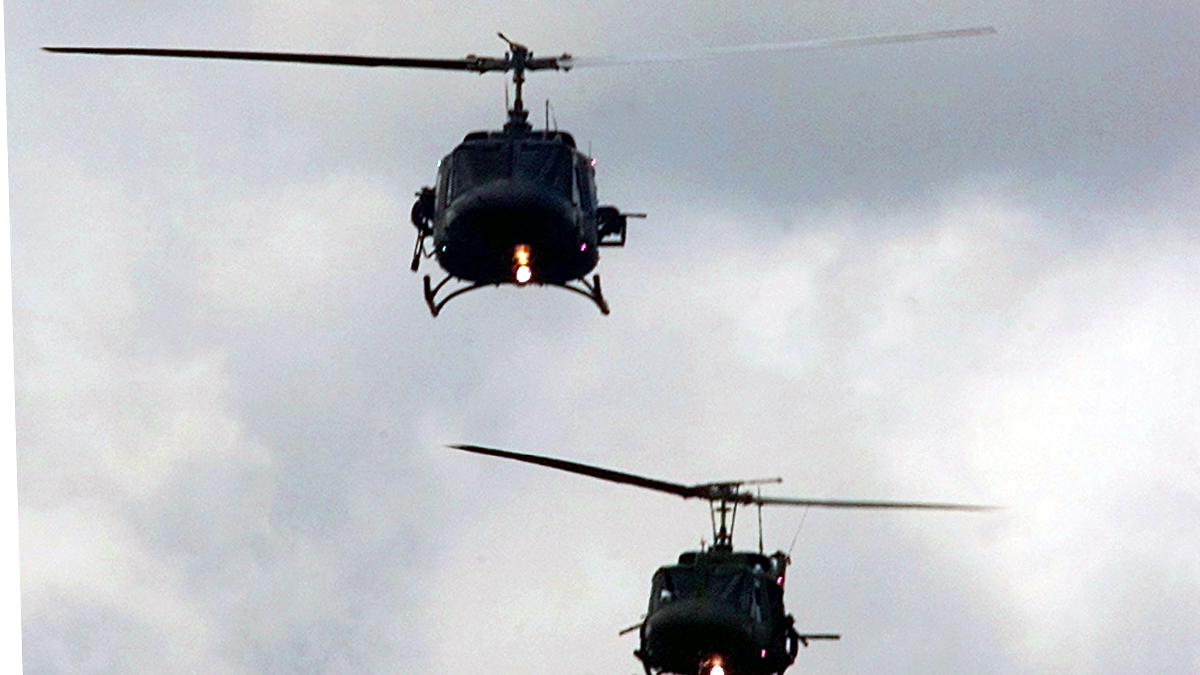 (File) US-made Bell 212 helicopters. Reuters (File) US-made Bell 212 helicopters. Reuters