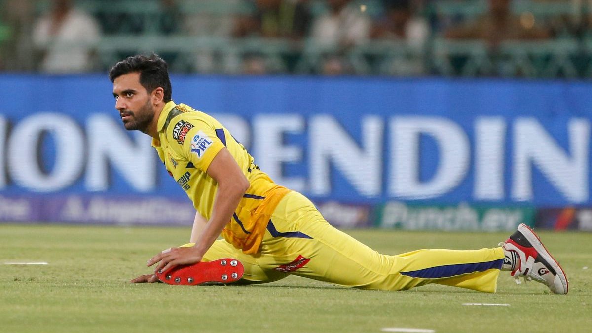 Chennai Super Kings' Deepak Chahar suffered a hamstring injury against PBKS. AP Chennai Super Kings' Deepak Chahar suffered a hamstring injury against PBKS. AP