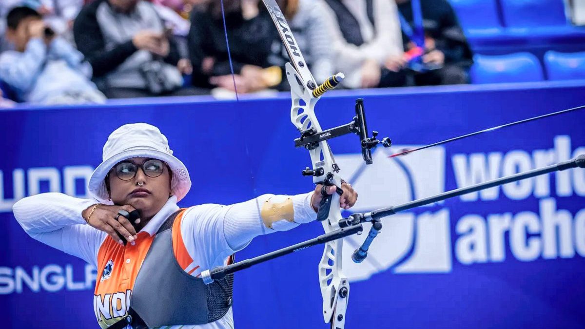 India's Deepika Kumari competes in the women's recurve individual event at the Archery World Cup Stage 1. PTI India's Deepika Kumari competes in the women's recurve individual event at the Archery World Cup Stage 1. PTI