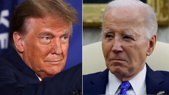Former US President Donald Trump slams current President Joe Biden. Source: Reuters
