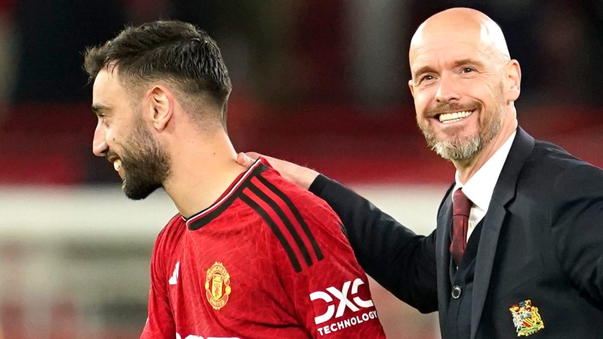 Manchester United's head coach Erik ten Hag could face sack if they lose in FA Cup final. AP Manchester United's head coach Erik ten Hag could face sack if they lose in FA Cup final. AP