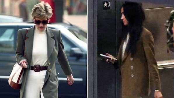 Meghan Markle recreates mother-in-law Princess Dianna’s iconic blazer look as she returns from Nigeria
