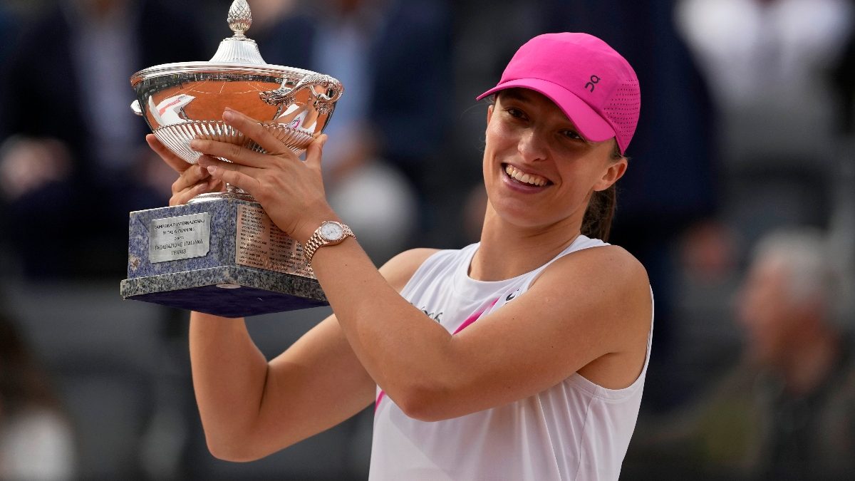 Iga Swiatek has completed a double of Madrid and Rome for back-to-back titles in clay going into the French Open. AP Iga Swiatek has completed a double of Madrid and Rome for back-to-back titles in clay going into the French Open. AP