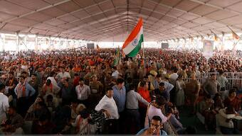 Supporters of Prime Minister Narendra Modi attend an election campaign rally in Meerut, Uttar Pradesh, 31 March, 2024. Reuters