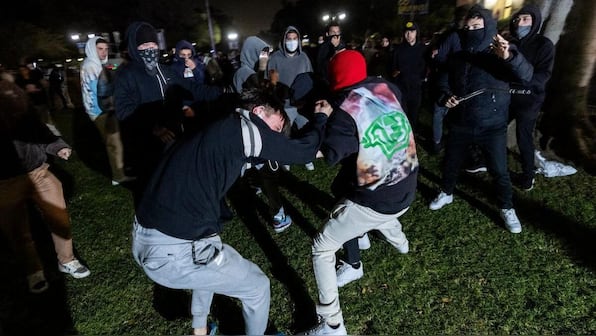 Israel supporters clash with pro-Palestine protesters at California University