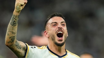 Joselu put Real Madrid ahead in the game and the tie after steering a Rudiger pass into the goal against Bayern Munich in the UEFA Champions League. AP