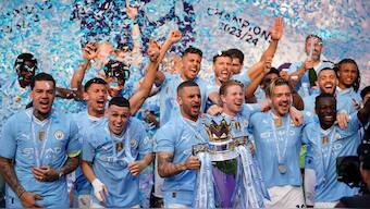 Manchester City last season won the English Premier League title for a record fourth straight time. AP