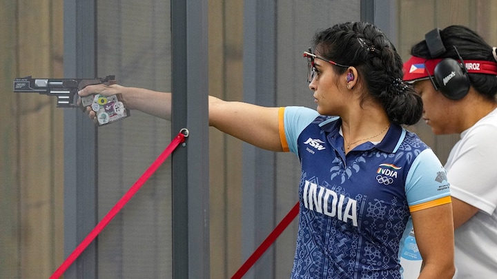Paris Olympics shooting trials: Bhaker overcomes stiff challenge from Esha; Naveen dominates men's 10m air pistol