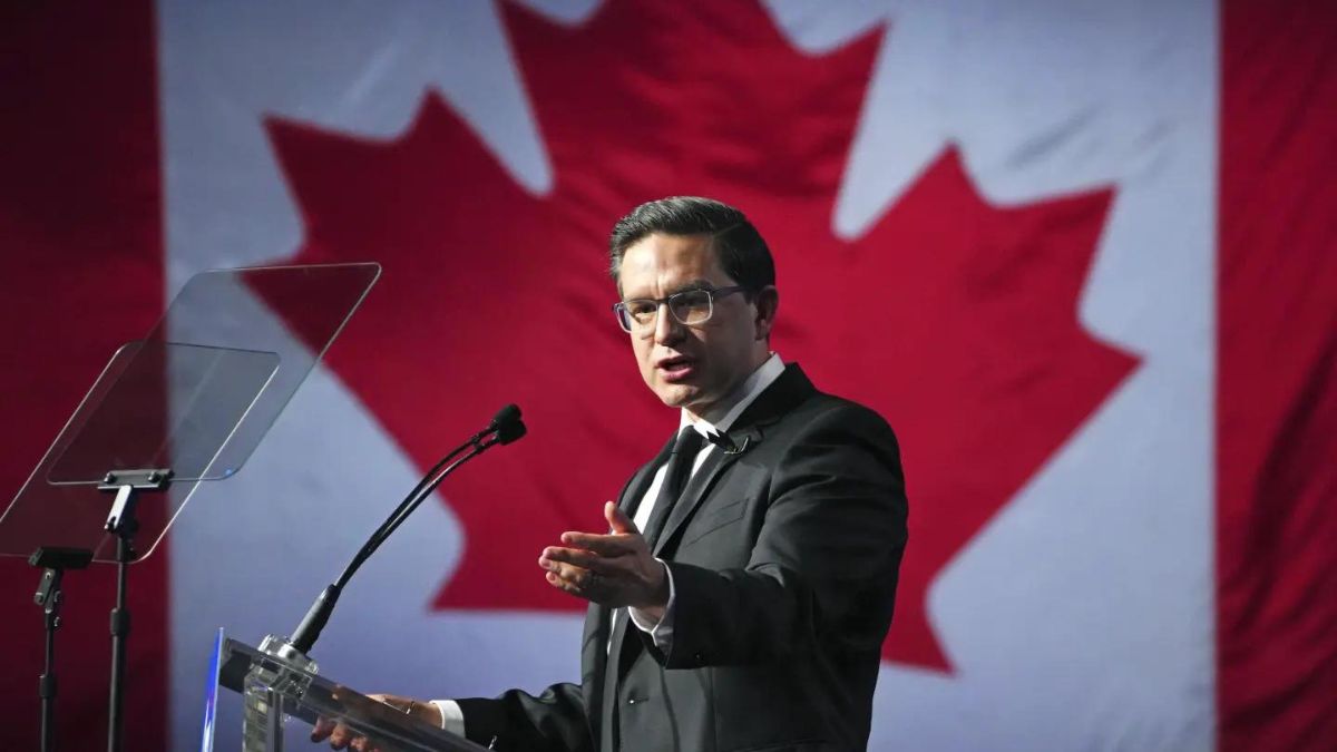 Pierre Poilievre speaks at the Conservative Party of Canada leadership vote in Ottawa, Ontario on 10 September, 2022. File Image/AP Pierre Poilievre speaks at the Conservative Party of Canada leadership vote in Ottawa, Ontario on 10 September, 2022. File Image/AP
