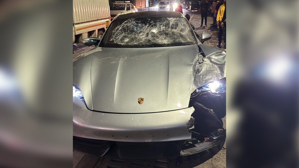 Porsche involved in Pune accident. Source: ANI Porsche involved in Pune accident. Source: ANI