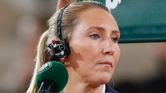 Chair umpire Aurelie Tourte of France while officiating a match at the 2024 French Open. AP